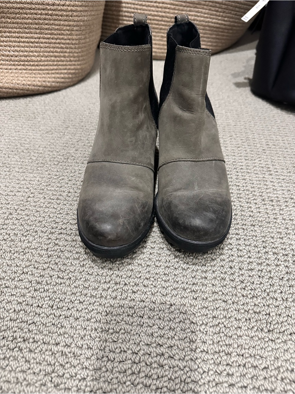 Sorel Joan Chelsea Wedge Womens Gray Boots